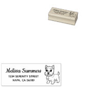 Cute West Highland Terrier Dog Return Address Gummistempel (Stempel)