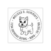 Cute West Highland Terrier Dog Round Address Gummistempel (Prägung)