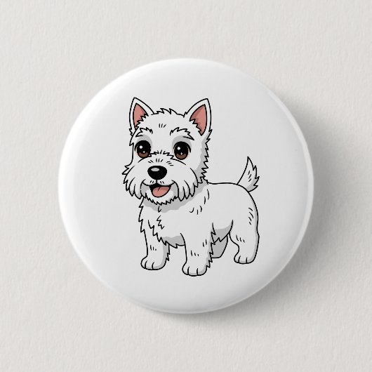 Cute West Highland White Terrier Dog Button (Vorderseite)