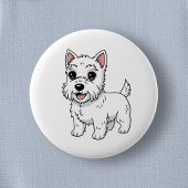 Cute West Highland White Terrier Dog Button