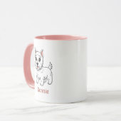 Cute West Highland White Terrier Dog Custom Name Tasse (Vorderseite Links)