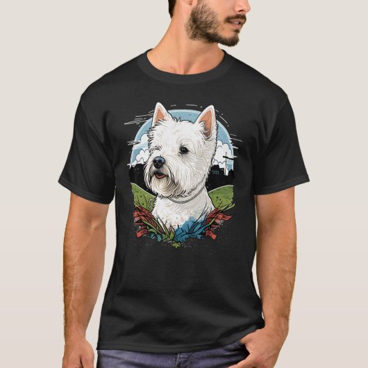 Cute West Highland White Terrier Dog on Westie  1 T-Shirt (Vorderseite)