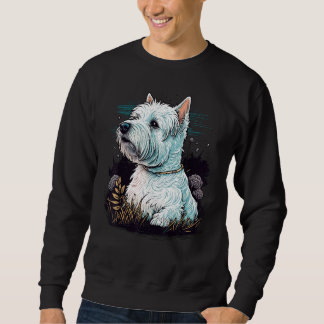Cute West Highland White Terrier Dog on Westie Lov Sweatshirt