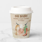 Cute Western Baby Boy Cowboy Theme Pappbecher (Rückseite)