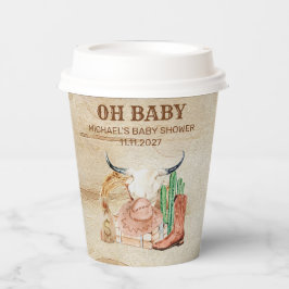 Cute Western Baby Boy Cowboy Theme Pappbecher