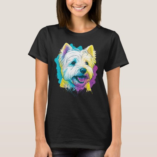 Cute Westie Dog on West Highland White Terrier Lov T-Shirt (Vorderseite)