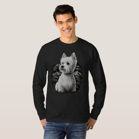 Cute Westie Dog on West Highland White Terrier Lov T-Shirt (Vorne ganz)