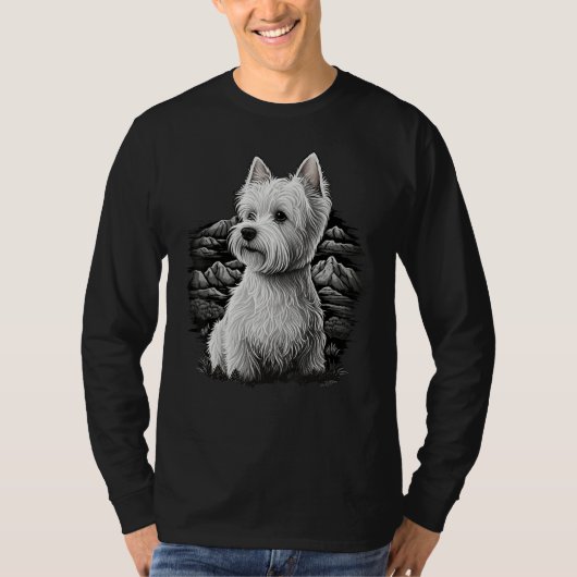 Cute Westie Dog on West Highland White Terrier Lov T-Shirt (Vorderseite)