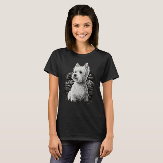 Cute Westie Dog on West Highland White Terrier Lov T-Shirt (Vorne ganz)
