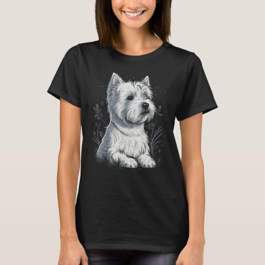 Cute Westie Dog on West Highland White Terrier T-Shirt (Vorderseite)