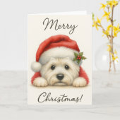 Cute Westie Karte (Gelbe Blume)
