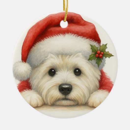 Cute Westie Keramik Ornament (Vorne)