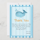 Cute Whale Baby Shower Dankeskarte (Vorderseite)