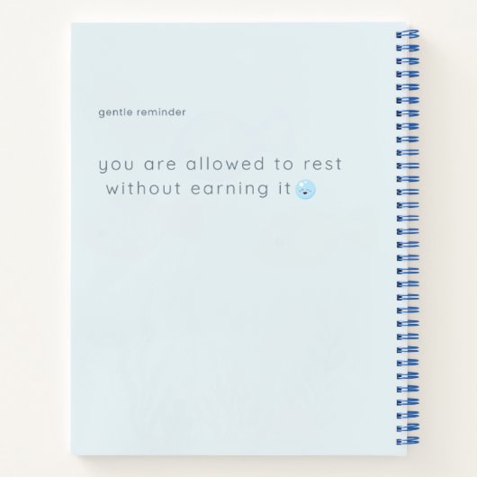Cute Whale Ocean Aesthetic Notebook | Soft Minimal Notizblock (Rückseite)