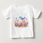 Cute Whale Octopus Under the Sea Baby T-shirt (Vorderseite)
