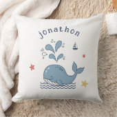 Cute Whale & Waves Motif ID1251 Kissen (Decke)