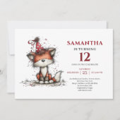 Cute whimsical animals design kids birthday invite einladung (Vorderseite)