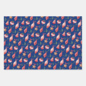 Cute whimsical blue Christmas set of 3  Geschenkpapier Set (Vorderseite 2)