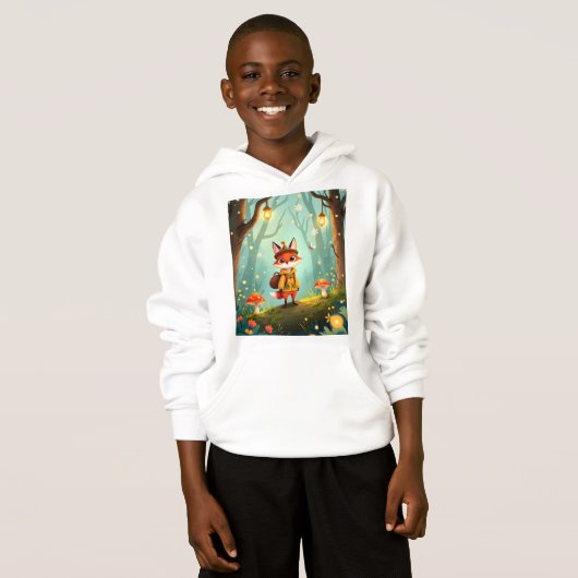 Cute Whimsical Cartoon Fox Hoodie (Vorne ganz)