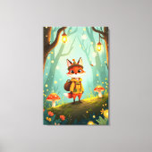 Cute Whimsical Cartoon Fox Leinwanddruck (Vorderseite)