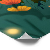 Cute Whimsical Cartoon Fox Poster (Ecke)