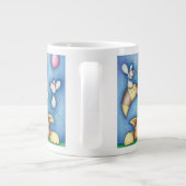 Cute Whimsical Cat and Mouse Moon Art Personalised Jumbo-Tasse (Rückseite)