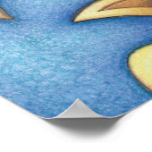 Cute Whimsical Cat and Mouse Moon Art Poster (Ecke)