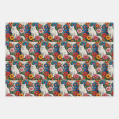 Cute Whimsical Cats and Folk Art Flowers Geschenkpapier Set (Vorderseite 2)