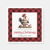 Cute Whimsical Chickens Editable Cartoon Style Serviette (Vorderseite)