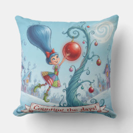 Cute Whimsical Christmas Counting the days - Kissen