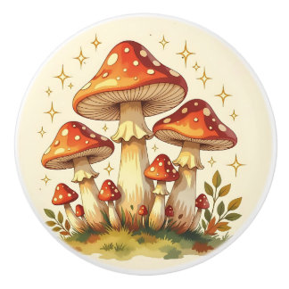 Cute Whimsical Cottage Core Mushrooms Keramikknauf