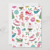 Cute Whimsical Doodles Christmas Feiertagskarte (Rückseite)