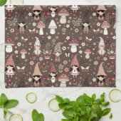 Cute Whimsical Fair Gnomes and Mushrooms Geschirrtuch (Gefaltet)