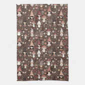 Cute Whimsical Fair Gnomes and Mushrooms Geschirrtuch (Vertikal)