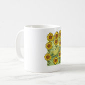 Cute Whimsical Frog And Sunflowers Illustration Kaffeetasse (Vorderseite Links)
