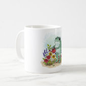 Cute Whimsical Frog In Flower Garden Illustration Kaffeetasse (Vorderseite Links)