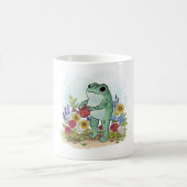 Cute Whimsical Frog In Flower Garden Illustration Kaffeetasse (Mittel)