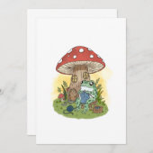 Cute Whimsical Frog Knitting Illustration Einladung (Vorne/Hinten)