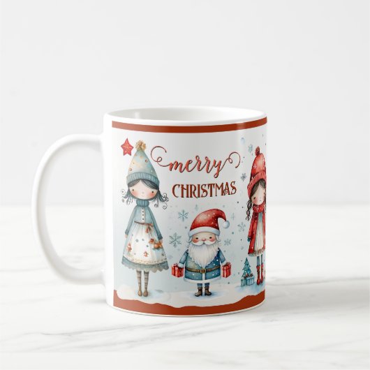 Cute Whimsical Girly Christmas Kaffeetasse (Links)