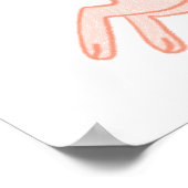 Cute & Whimsical Hand-Drawn Rabbit Nursery Art Poster (Ecke)