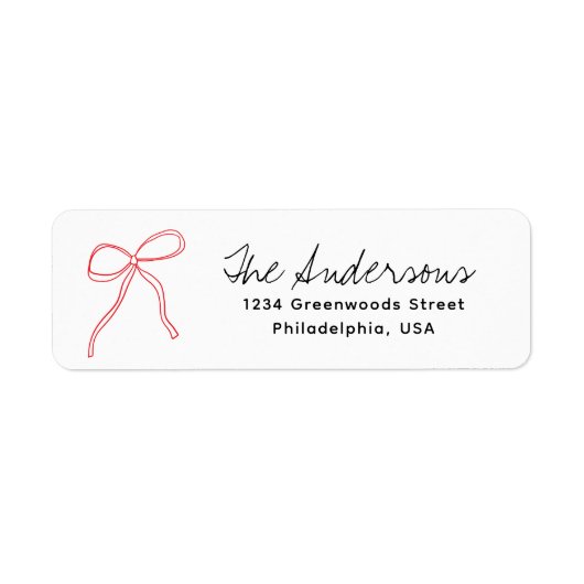 Cute Whimsical Hand Drawn Red Ribbon Bow (Vorne)
