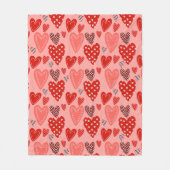 Cute Whimsical Hearts  Fleecedecke (Vorderseite)