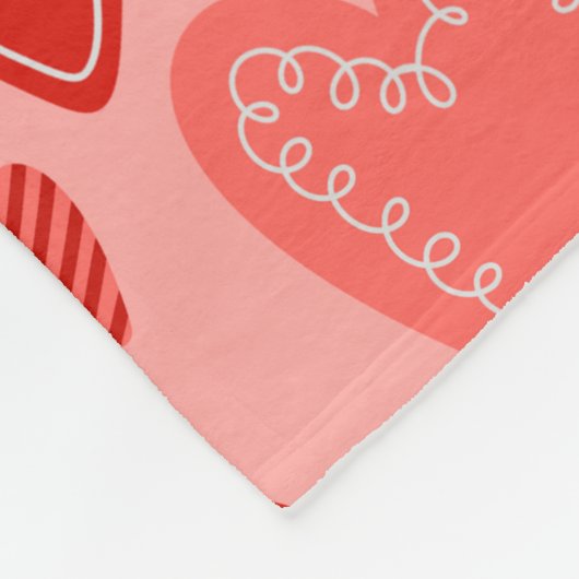 Cute Whimsical Hearts  Fleecedecke (Ecke)