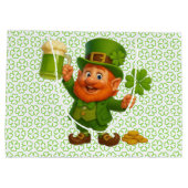 Cute/whimsical leprechaun Saint Patrick's Day  Große Geschenktüte (Rückseite)