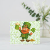 Cute/whimsical leprechaun Saint Patrick's Day  Postkarte (Stehend Vorderseite)