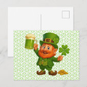 Cute/whimsical leprechaun Saint Patrick's Day  Postkarte (Vorne/Hinten)