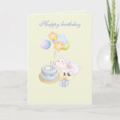 Cute whimsical Pastel Lamb Birthday Design Karte (Vorderseite)