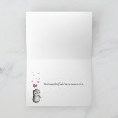 Cute Whimsical Penguin Love Valentine Karte (Innenseite)