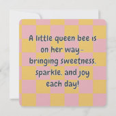 Cute Whimsical Queen Bee Baby Shower Announcement  (Rückseite)