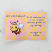Cute Whimsical Queen Bee Baby Shower Announcement (Innenseite)
